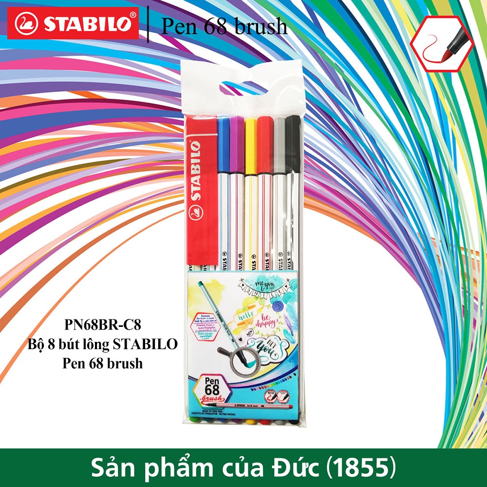 Bộ 8 bút lông màu STABILO Pen 68 brush