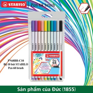 Bộ 10 bút lông màu stabilo pen 68 brush