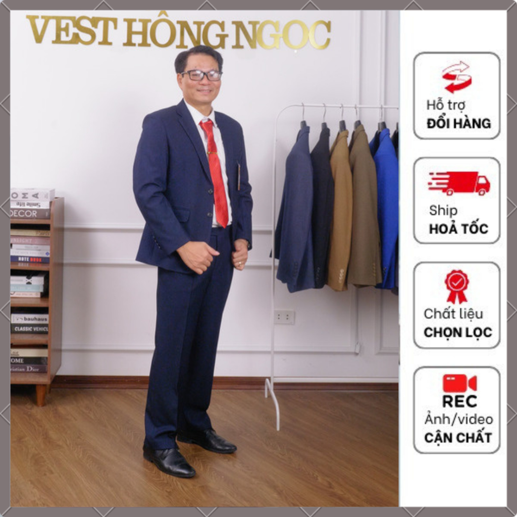 Vest nam cao cáp Hồng Ngọc, Bộ com lê nam Hồng Ngọc, Vetton nam trung niên cao cấp Hông Ngọc