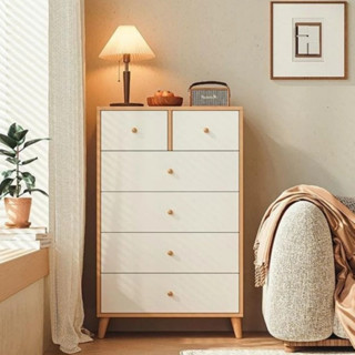  Tủ gỗ Decor nội thất 6 ngăn phong cách Bắc Âu hiện đại. Tủ gỗ 2 màu nhiều ngăn để đồ thông minh. Gỗ MDF phủ metamine 