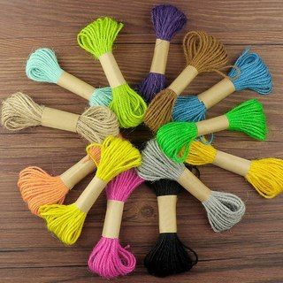 Bó 10 mét dây gai dầu nhiều màu trang trí handmade, dây thừng màu decor