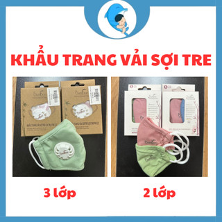 Khẩu trang vải sợi tre Bamboo 2 lớp & 3 lớp chống bụi cho bé yêu, đa dạng màu sắc từ 0-5 tuổi