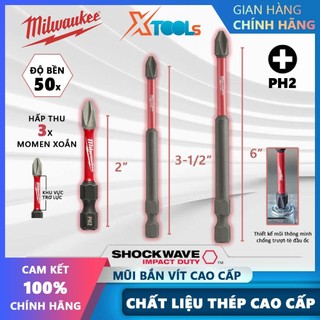 Mũi bắn vít cao cấp PH2 Milwaukee mũi siết vít có độ cứng gấp 50 lần công nghệ trợ lực chống cháy vít dùng cho máy khoan