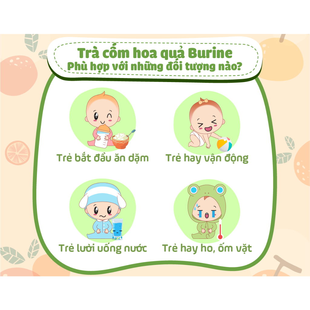 Trà cốm hoa quả Burine 200g bổ sung Vitamin C, tăng đề kháng