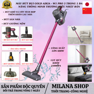 Máy Hút Bụi Lau Nhà Nhật Bản Gold Aikia W1 Pro Cầm Tay, Bộ Hút Bụi Giường Nệm Đa Năng, Lực Hút 25000PA, Xiaomi, Deerma