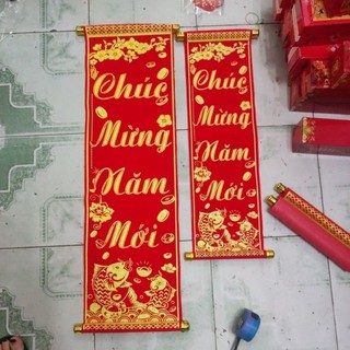(Nhiều mẫu) BỘ ĐÔI CÂU ĐỐI CHÚC TẾT BẰNG NHUNG