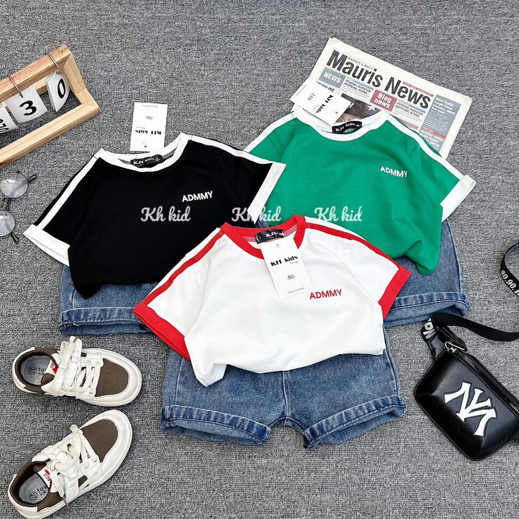 Quần áo bé trai , sét bộ quần áo cotton A.DI 3 màu phối quần Jeans cho bé 10-30kg