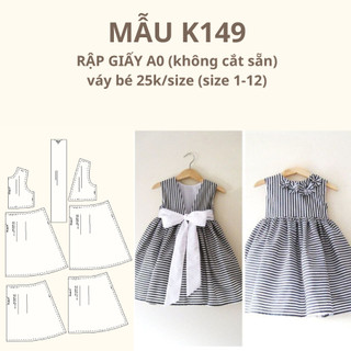 Rập giấy a0 váy bé k149