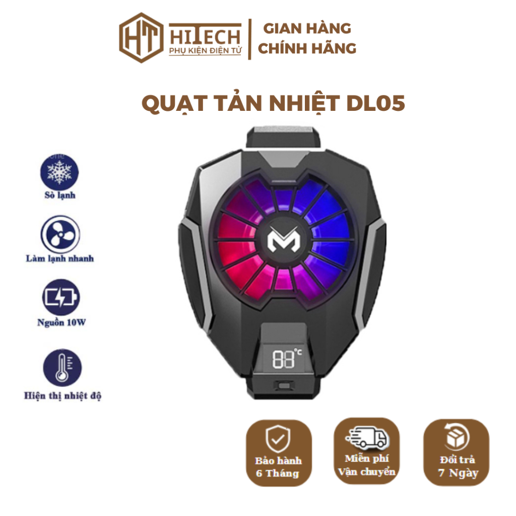 Quạt Tản Nhiệt DL 05, Đèn Led RGB, Công Nghệ Sò Lạnh, Làm Mát Siêu Nhanh - HiTech