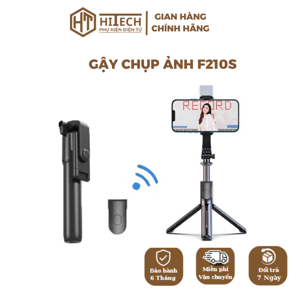 Gậy Chụp Ảnh 3 Chân Hitech, Gậy Selfie, Livestream, Tripod Xoay 360 Độ, Có Điều Khiển Từ Xa Đèn Led Trợ Sáng