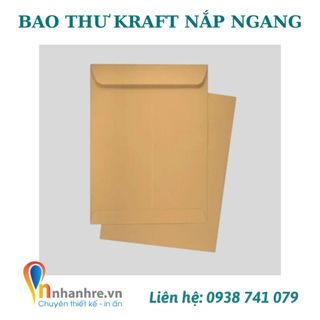 Phong bì kraft nắp ngang, bao thư giấy kraft đa dạng kích thước, thiết kế đơn giản giá rẻ, bao thư vintag-INNHANHRE