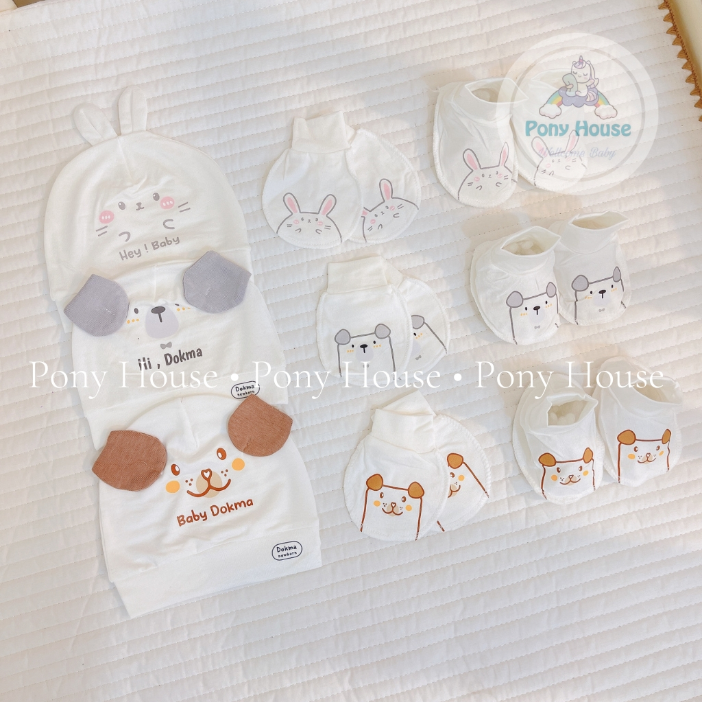 Set Mũ, Bao Tay, Bao Chân Dokma Chất Petit Mềm Mịn Cho Bé Sơ Sinh - Phụ Kiên Sơ Sinh/ Newborn/NB