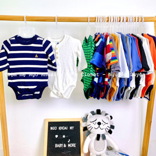 [MD68] ❤️0-3/3-6M❤️ body suit/ áo liền thân dài tay xuất xịn cho bé trai NGÔ KHOAI MỲ