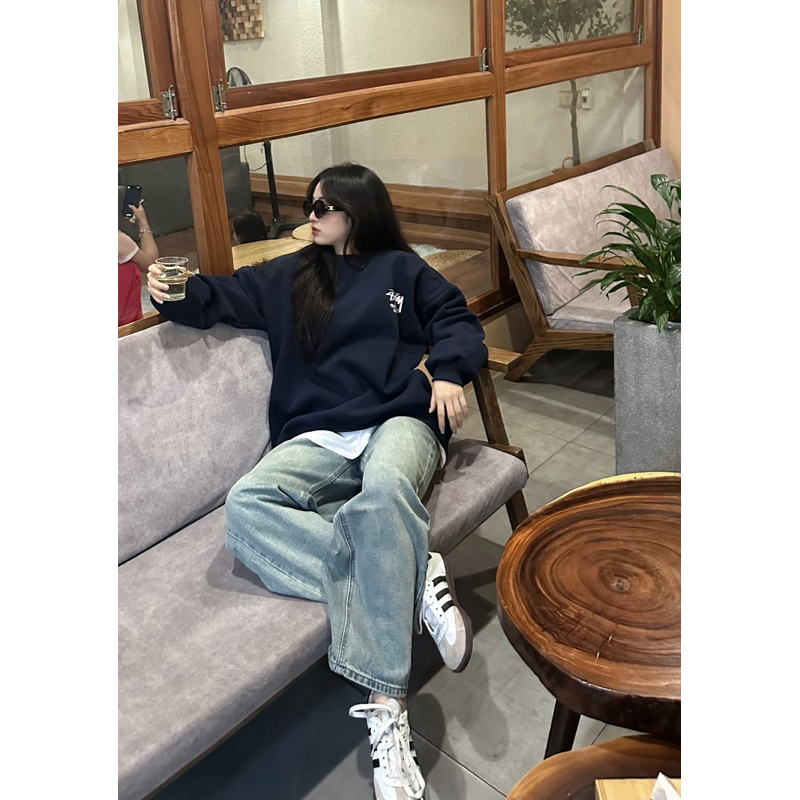 Quần bò QC xanh suông dài hàng đẹp