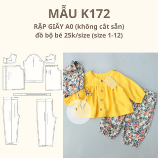 Rập giấy a0 đồ bộ bé k172
