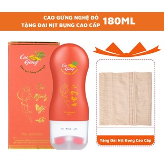 Thanh lăn cao gừng nghệ đỏ tan mỡ thừa + tặng đai