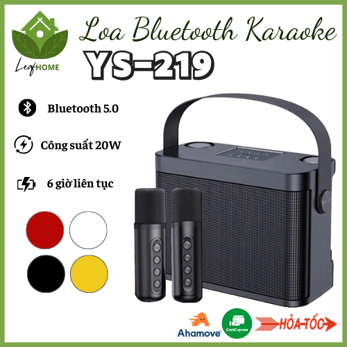 Loa Karaoke Bluetooth YS-219 Kèm 2 Mic Hát_ Âm thanh sống động, thiết kế đẹp mắt, bass cực căng có quai xách