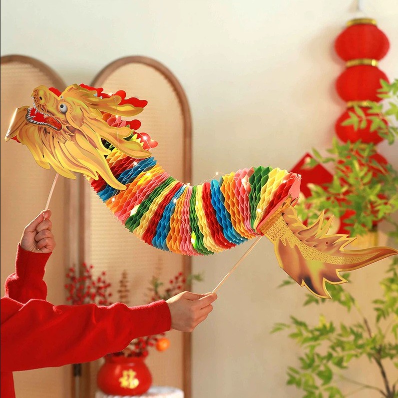 Rồng Giấy Múa Rối Trang Trí Tết – Rồng Giấy Xếp Chụp Hình Tết
