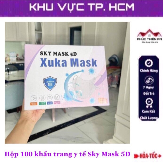 Hộp 100 khẩu trang y tế Sky Mask 5D - chống bụi, chống nắng, chống tia UV
