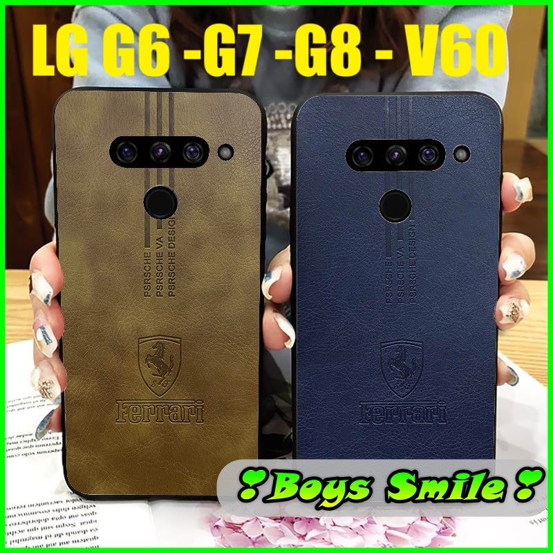 Ốp lưng da dập chữ Ferari cho LG V60 LG G6 LG G7 LG G8 2 camera