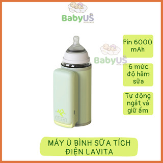 Máy ủ bình sữa di động thông minh Máy hâm sữa tích điện Lavita hâm sữa nhanh chóng có đèn phát sáng ban đêm