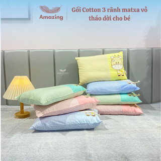 Gối massage vỏ cotton 100% Amazing Bedding có thể tháo rời cho bé cao câp size 25*35