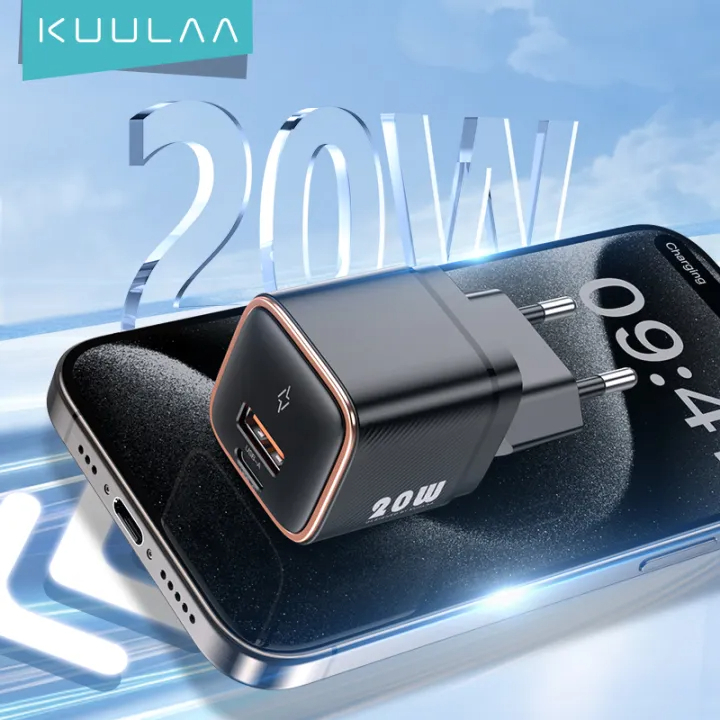 Sạc Kuulaa 20W GaN QC 3.0 PD Sạc Nhanh Dành Cho Iphone, Xiaomi, Samsung, Oppo, Huawei, Vivo, Poco Fa