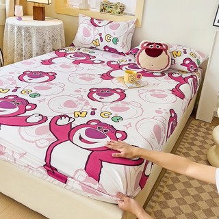Bộ ga gối 3 món Cotton Disney dễ thương Ga trải giường chất vải Cotton gồm 1 ga + 2 vỏ gối đầu nhiều mẫu Full size