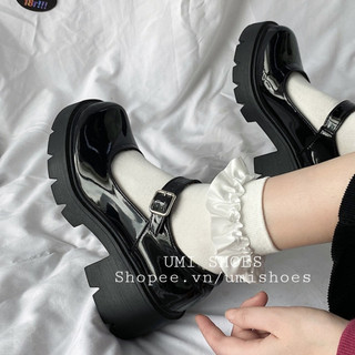   NOWSHIP  Giày LOLITA Nữ Da Bóng Da lì ulzzang phong cách Hàn quốc mary quai cài đế cao cá tính năng động mới hot 