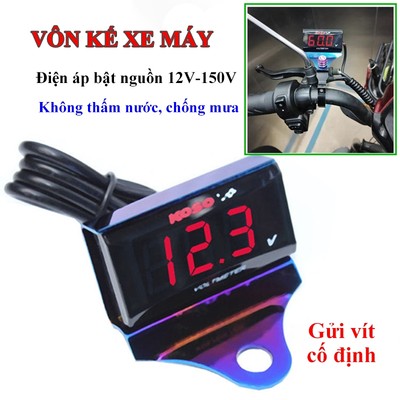 Vôn kế đo điện áp xe máy MYT Vôn kế kỹ thuật số màn hình Led đo điện áp xe máy mini 0,36 Inch tiện lợi