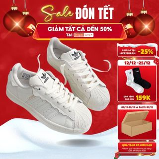Giày Adidas Superstar, Giày Thể Thao Nam Nữ Adidas Mũi Sò Trắng Bản Đẹp Full Box Bill