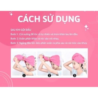 Khăn Quấn Ủ Tóc Siêu Thấm Hút, Khăn Lau Khô Tóc Siêu Tốc