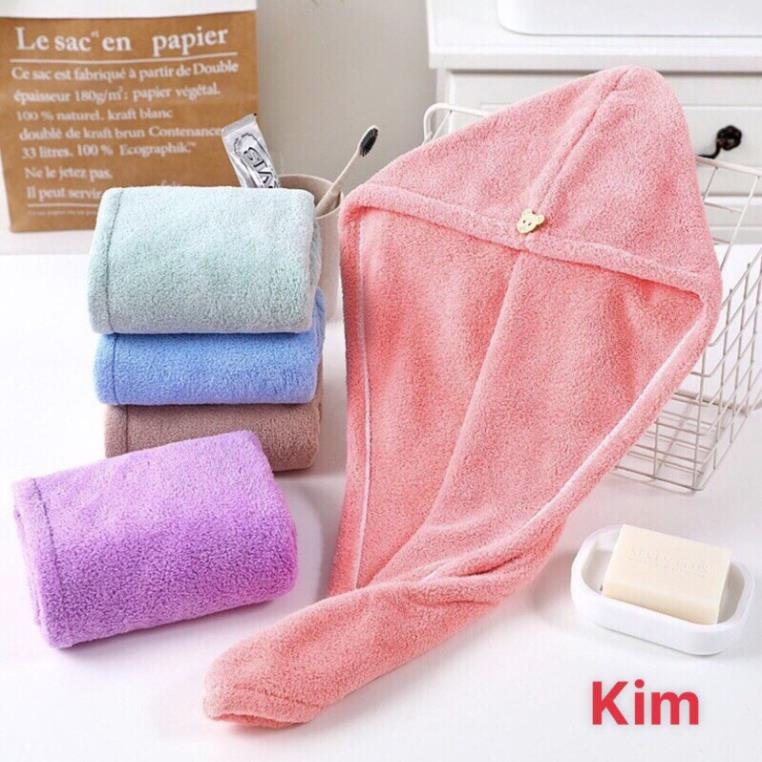 Khăn Quấn Ủ Tóc Siêu Thấm Hút, Khăn Lau Khô Tóc Siêu Tốc