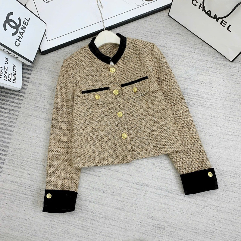 Áo dạ muối tiêu cúc đồng