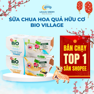 Sữa chua Bio Village Pháp hữu cơ vị hoa quả cho bé từ 6 tháng - Bio Village Bébé