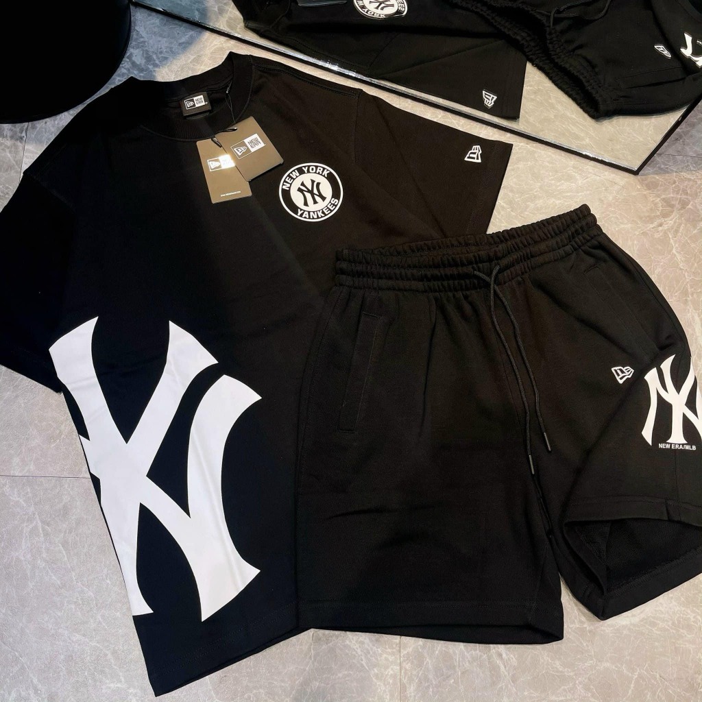 NEW ERA TEE -  NY SƯỜN XÉO ĐEN ( AUTH )