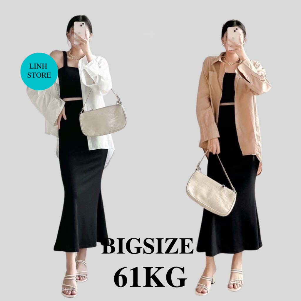 Chân Váy Đuôi Cá Dáng  Dài MiDi LINH STORE Lưng Cao, Váy Đuôi Cá Tôn Dáng Cực Xinh Chất Liệu Umi Hàn