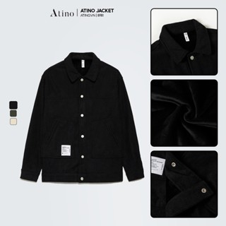 Áo Khoác Jacket Nam Nhung Tăm Lót Lông Ấm Áp ATINO Hàn Quốc Phong Cách Trẻ Trung Chuẩn Form AD3.8981
