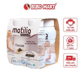 Sữa bầu Matilia Vị Socola Thơm Ngon Bổ Sung Dưỡng Chất Cho Mẹ (Lốc 4 hộp) 200ml - Bibo Mart