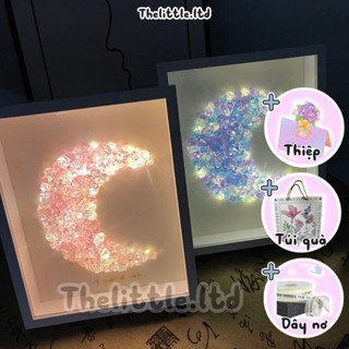 [Sẵn hàng] Khung tranh đính đá pha lê DIY đèn led sáng tạo handmade tự làm quà tặng người yêu, quà sinh nhật kỉ niệm