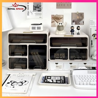 Tủ Đựng Đồ Để Bàn 4-5 Ngăn Đa Năng, Hộp Đựng Đồ Mĩ Phẩm Decor Mini Bàn Học, Bàn Làm Việc Có Ngăn Kéo Mặt Kính Xếp Chồng