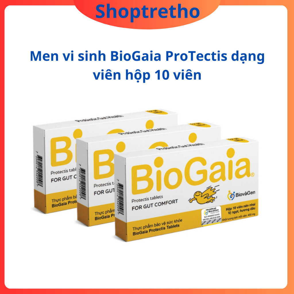 Men vi sinh BioGaia ProTectis dạng viên cải thiện hệ tiêu hóa xuất xứ Thụy Điển hộp 10 viên