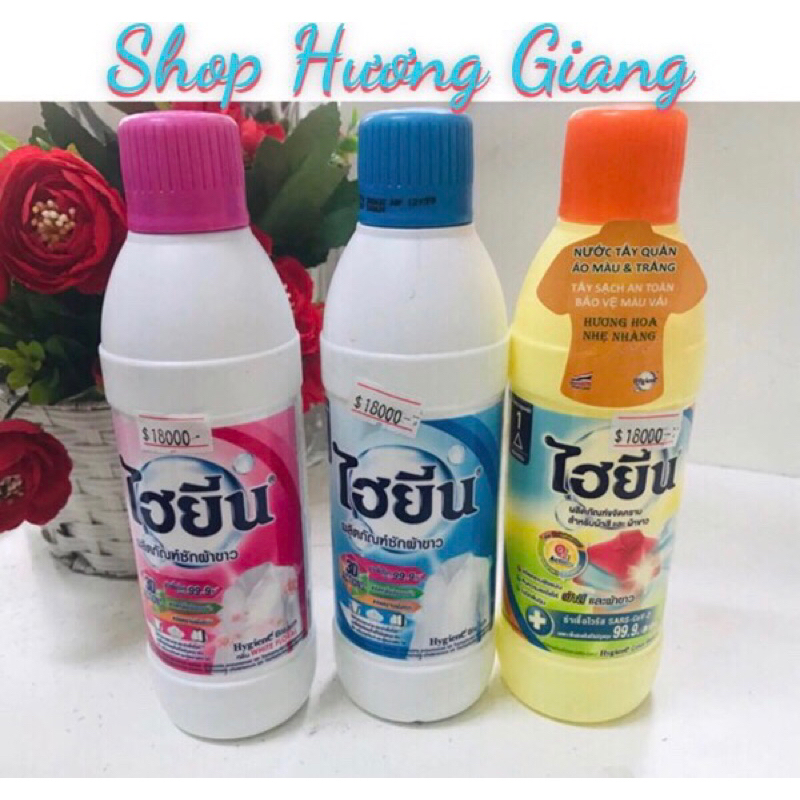 Nước tẩy quần áo trắng, màu Hygine Thái Lan 250ml