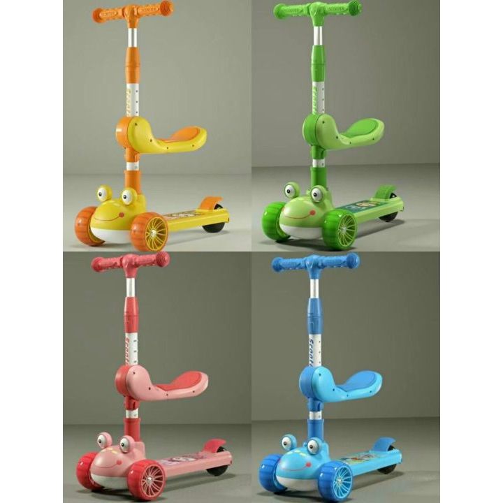 Xe trượt Scooter đa năng mẫu mới hình Ếch cao cấp trang bị nhạc và đèn