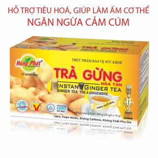 TRÀ GỪNG HÒA TAN 20 GÓI x 10g - Tốt cho tiêu hóa, làm ấm cơ thể - THƯƠNG HIỆU THP TEA PLUS