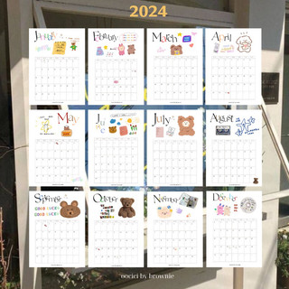 Calendar 2024 • postcard lịch 12 tháng 2024