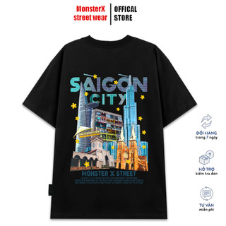 Áo thun SÀI GÒN TOWER unisex MONSTER X STREET phông tay lỡ nam nữ form rộng Local Brand