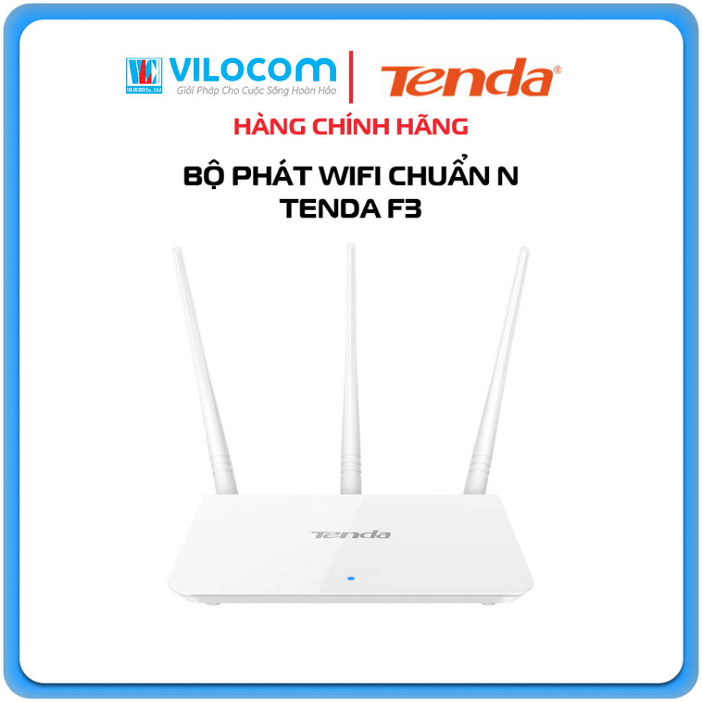 Thiết bị phát sóng WIFI 3 anten tốc độ 300M TENDA F3 - Hàng Chính Hãng