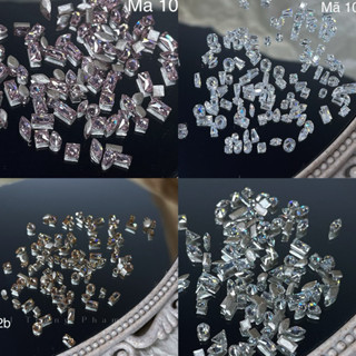 [100 Viên] Set đá đính viền móng tay, trang trí nail, size mini siêu sáng mix nhiều hình_Trung Pham Nail