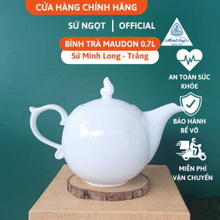 Bình trà trắng maudon 0.7l - sứ minh long